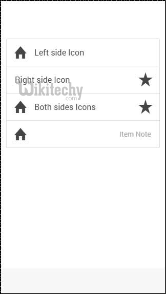  icons in list ionic